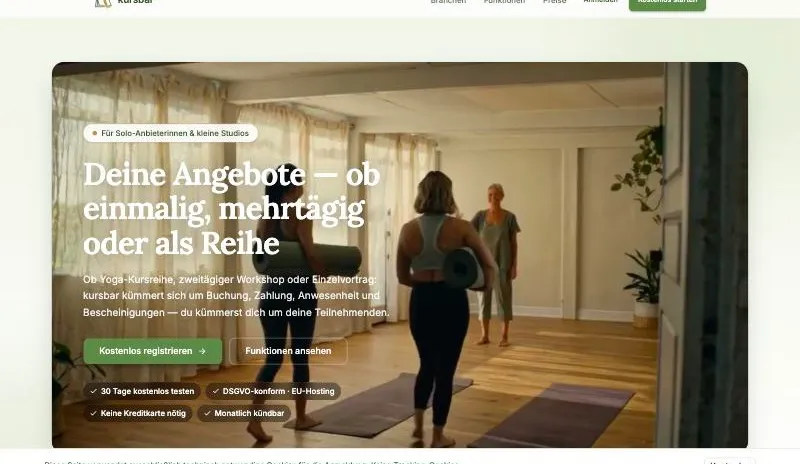Startseite von kursbar.de